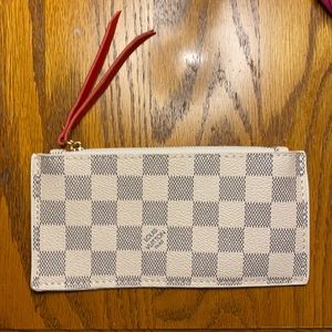 White Checkered Wallet